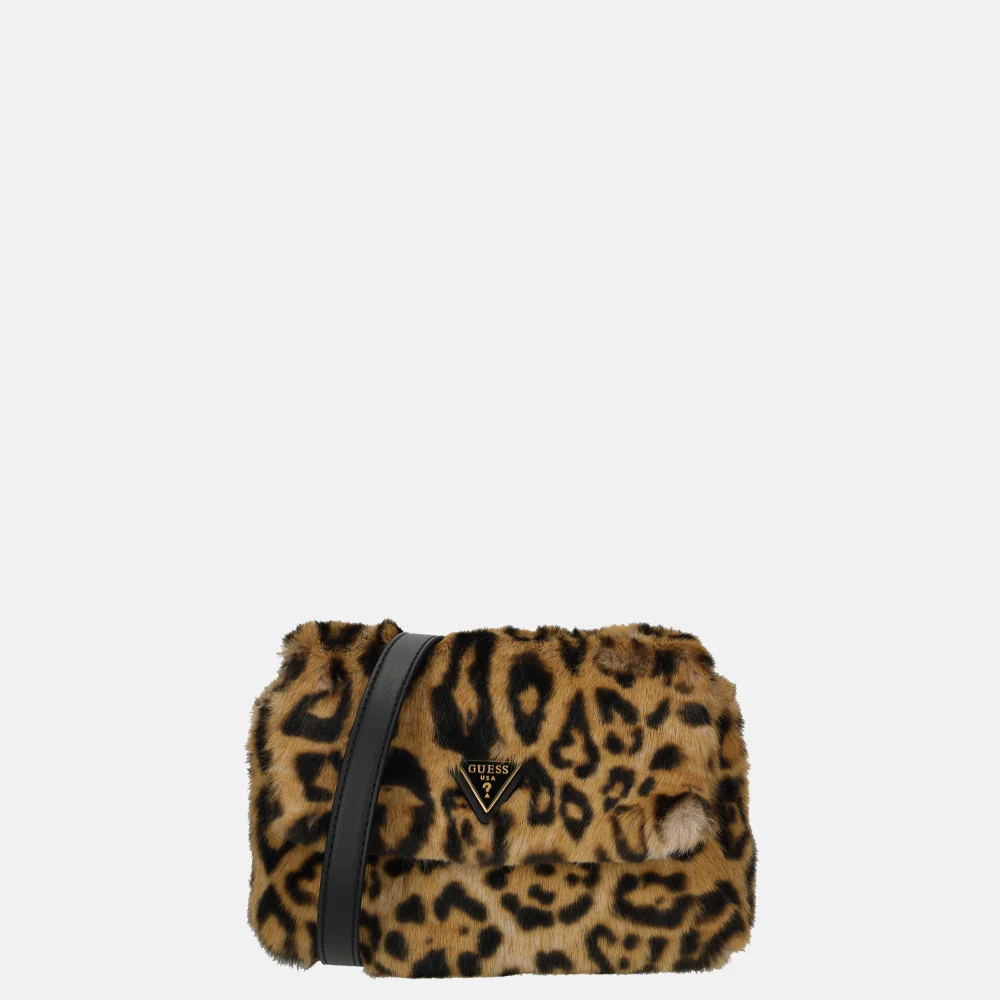 Guess Samia flap schoudertas leopard